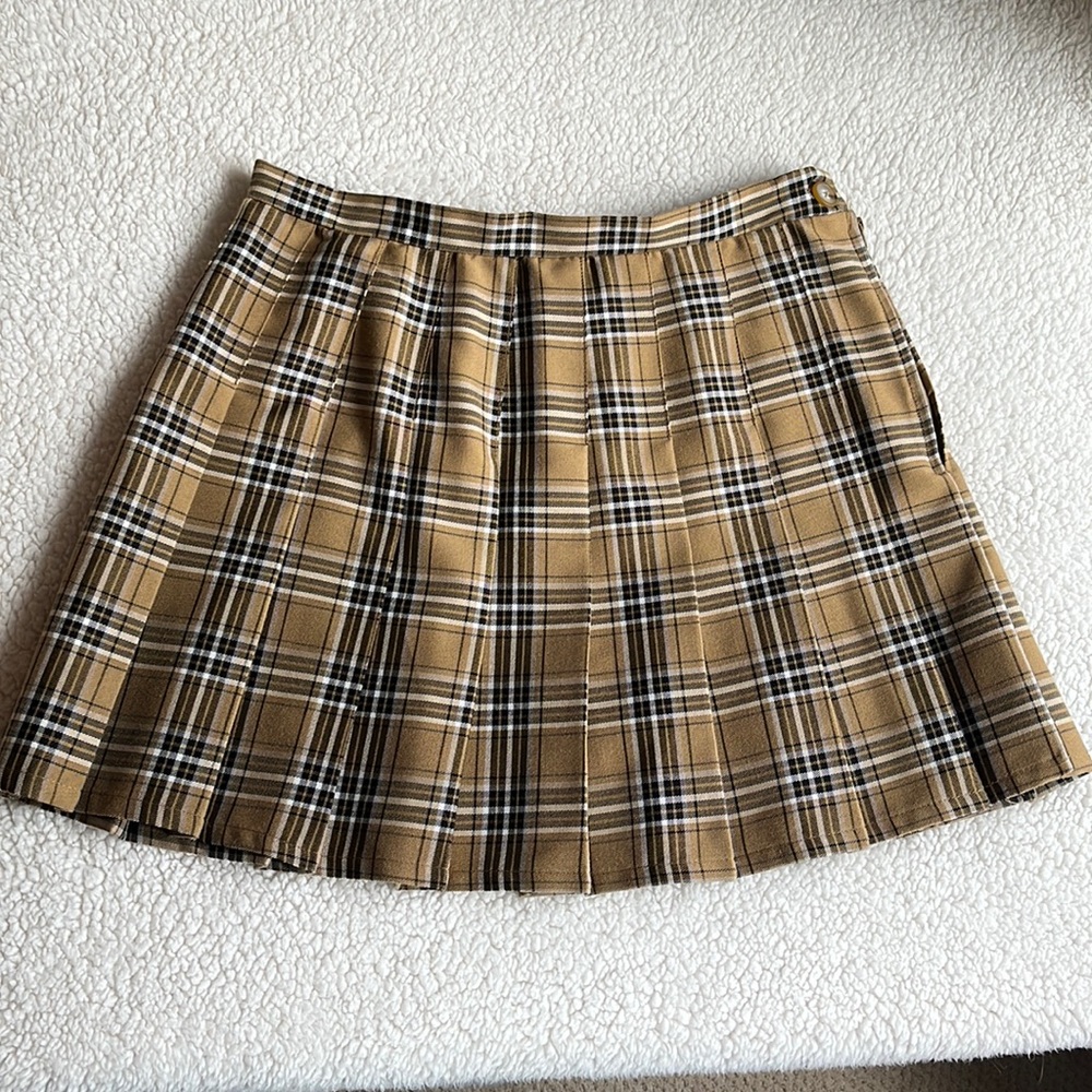 Pleated Plaid Skirt